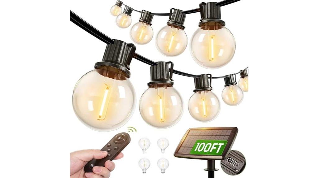 100ft solar string lights