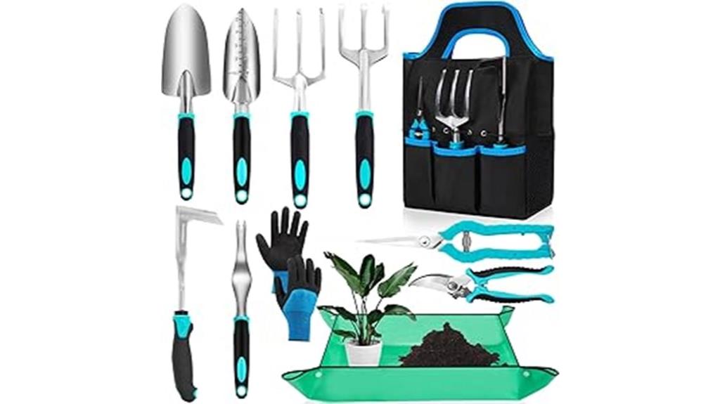 11 piece rubber grip gardening tools