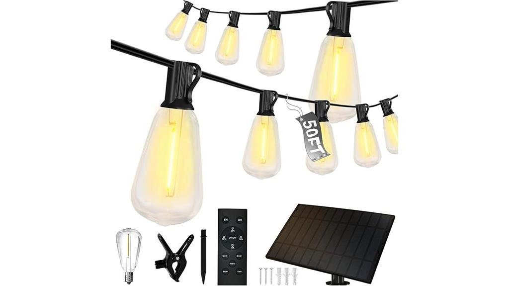 50ft waterproof solar string lights