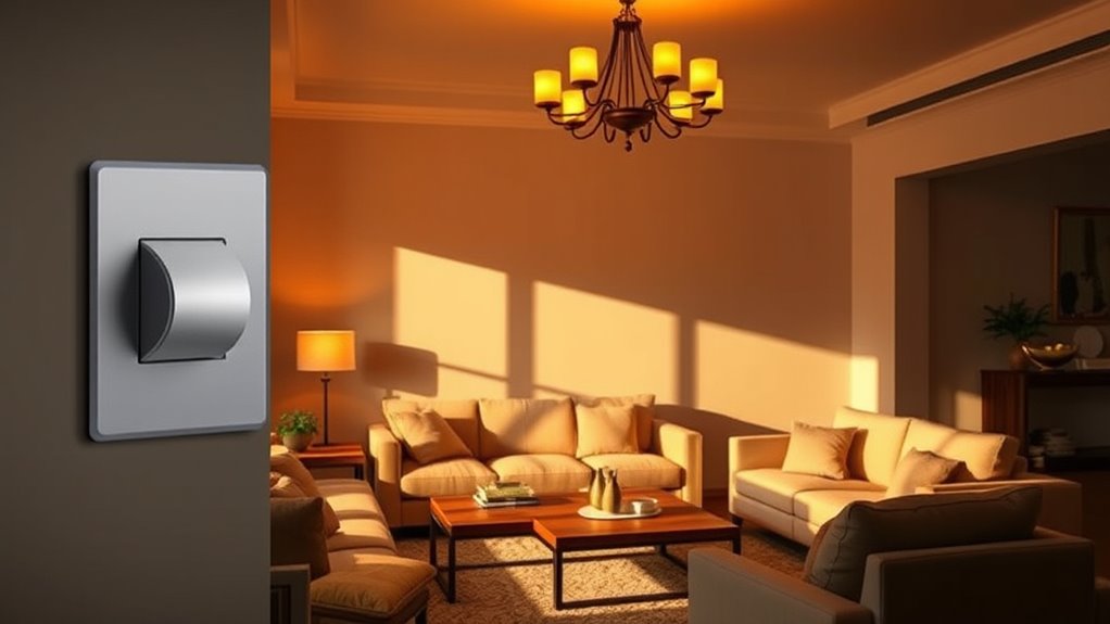 adjust lighting with dimmers