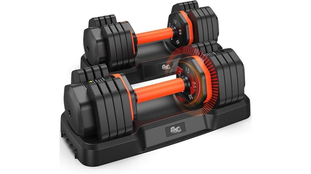 adjustable 110lbs dumbbell set