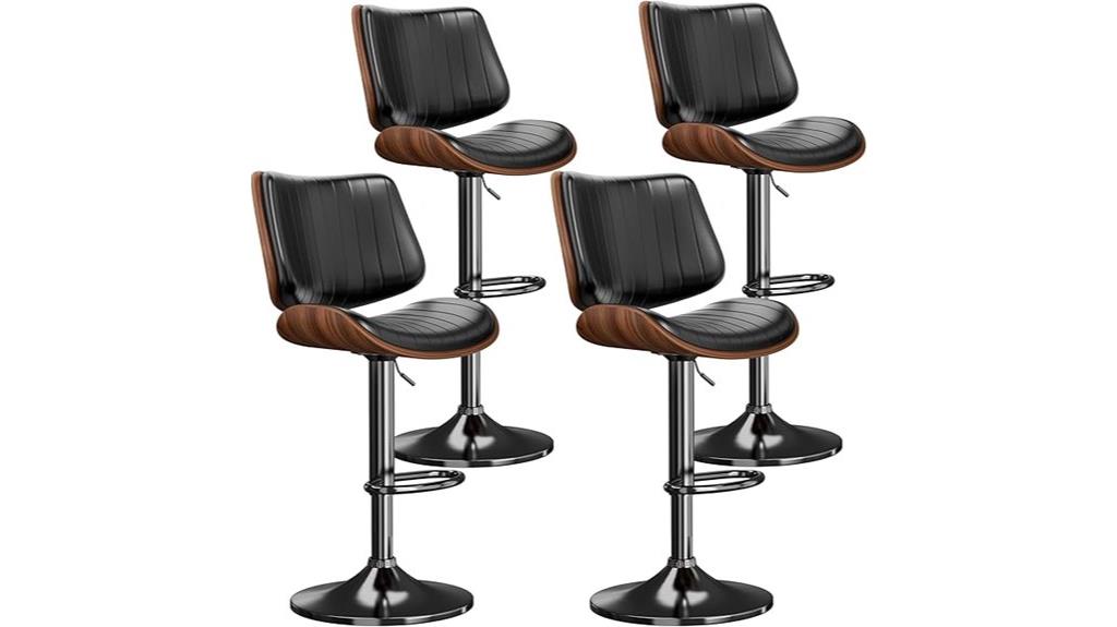 adjustable bentwood barstools set
