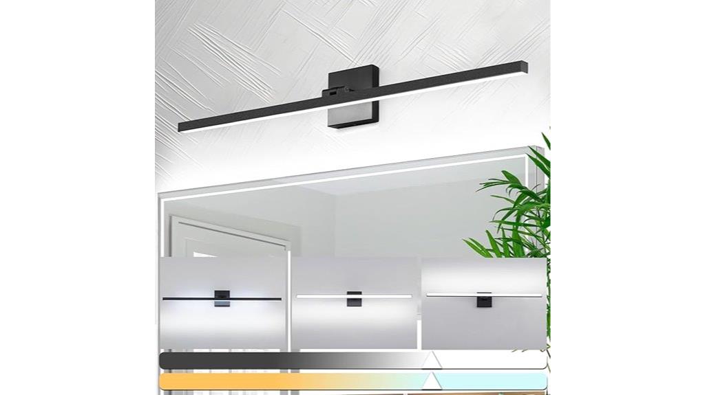 adjustable black led vanity