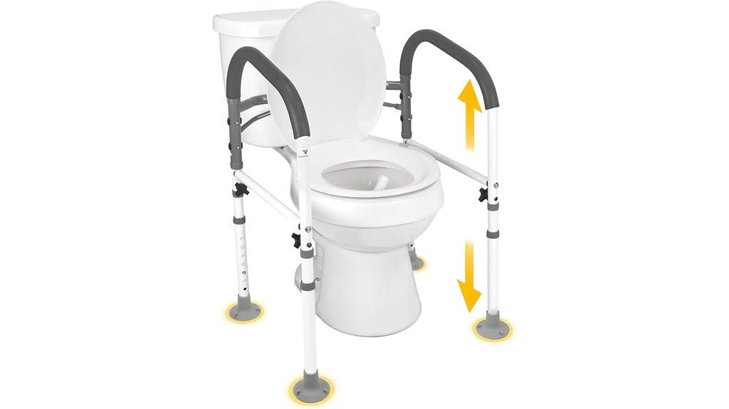 adjustable foldable toilet rails