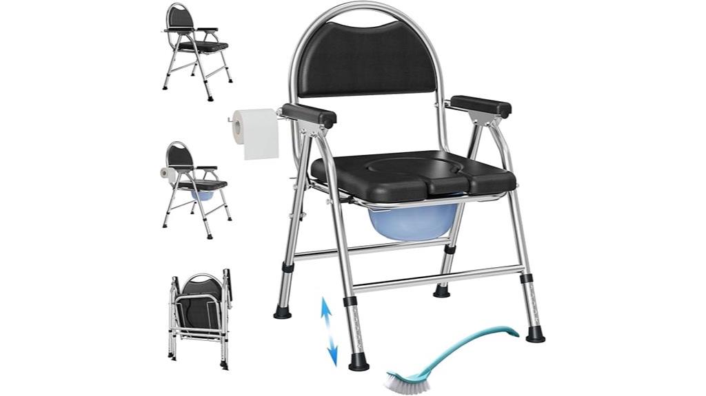 adjustable folding bedside commode
