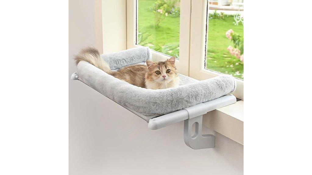 adjustable grey cat bed