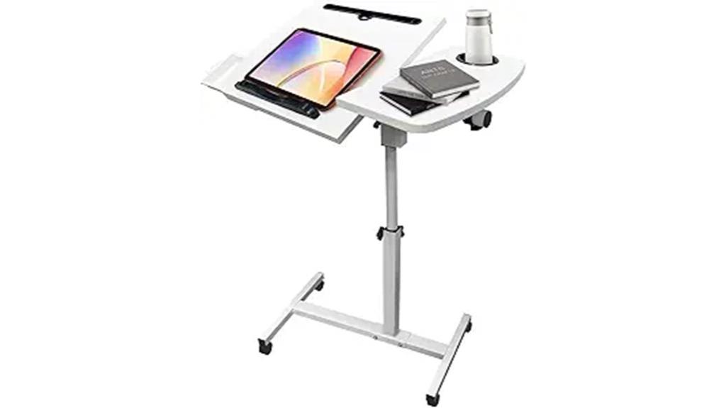 adjustable mobile bed desk