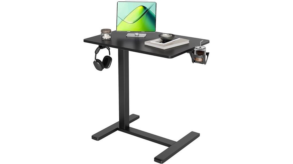 adjustable overbed table with wheels