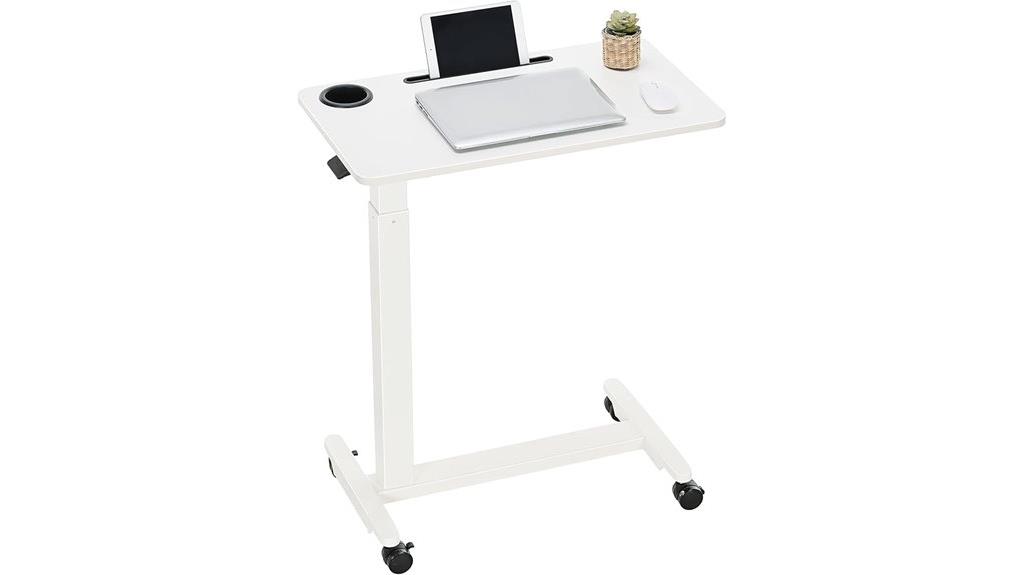 adjustable overbed table with wheels