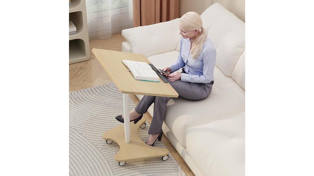 adjustable pneumatic overbed table