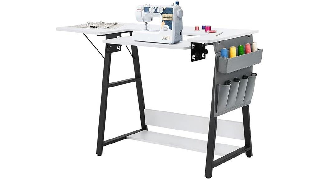 adjustable sewing table with storage