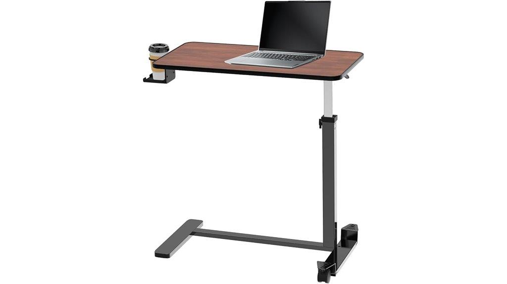 adjustable table with wheels
