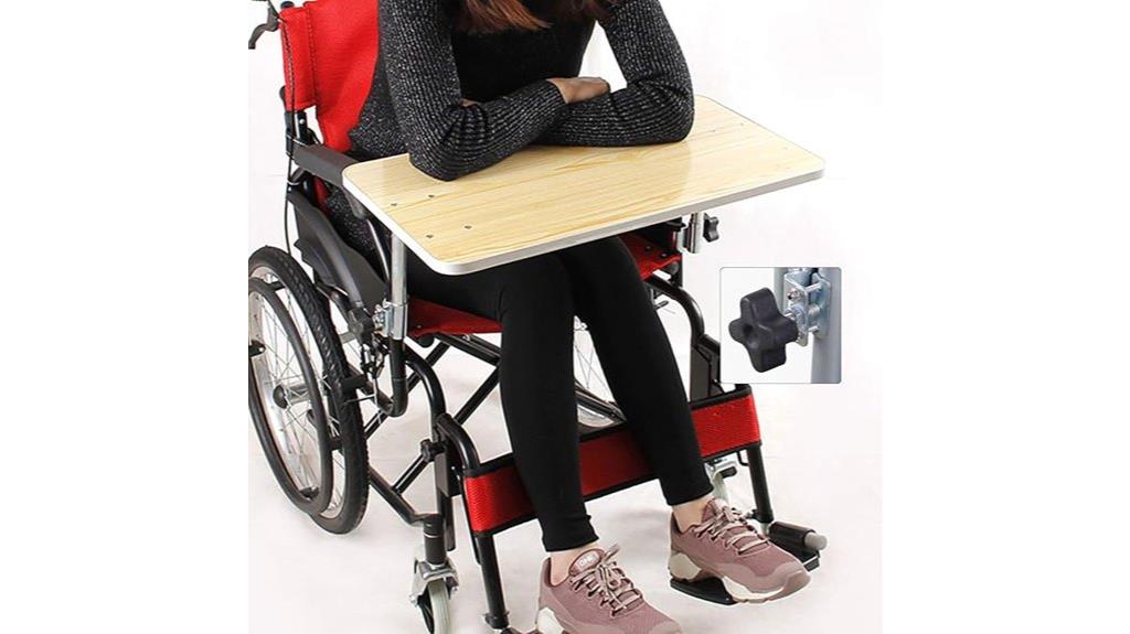 adjustable wheelchair tray