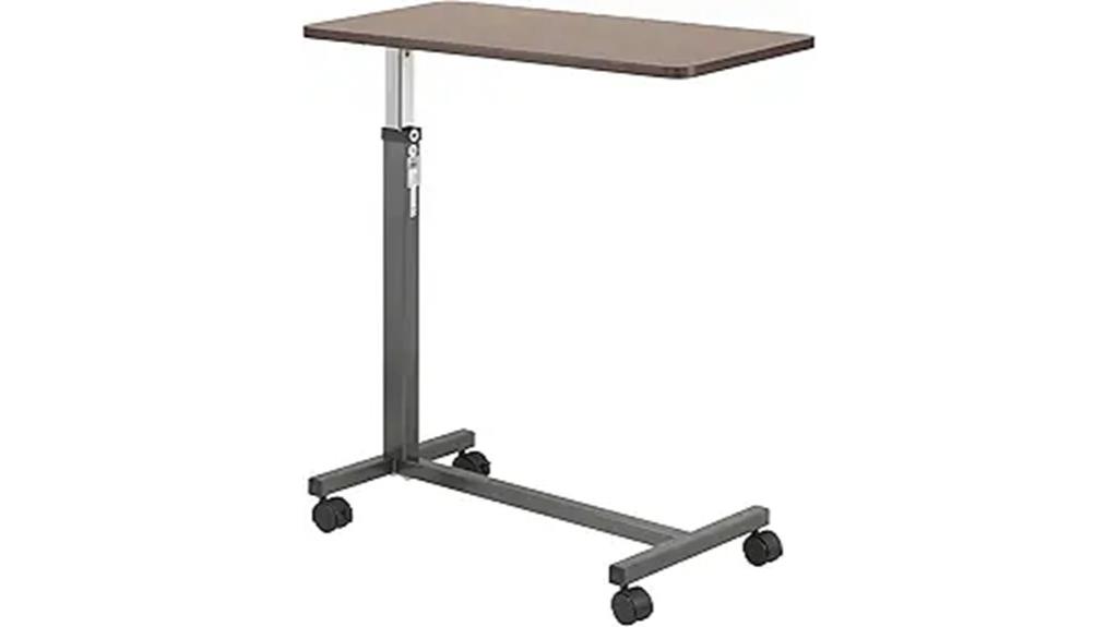 adjustable wheeled overbed table