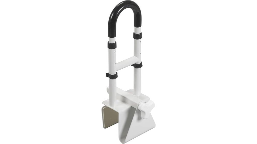 adjustable white bathtub rail