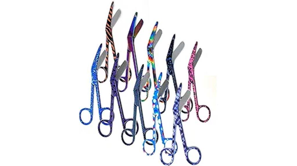 assorted pattern medical bandage scissors