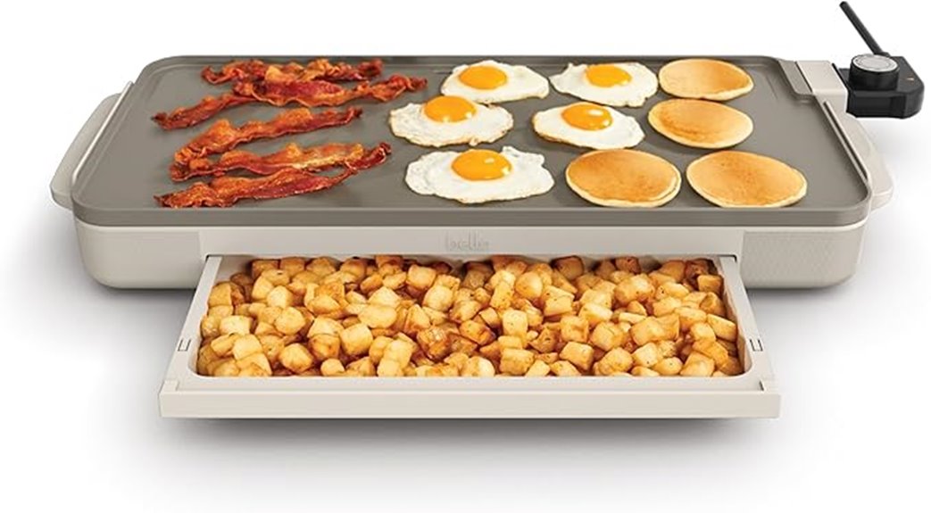 bella electric griddle with warming tray