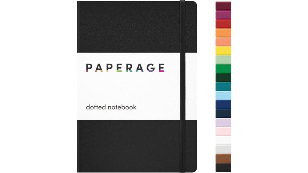 black hardcover dotted notebook