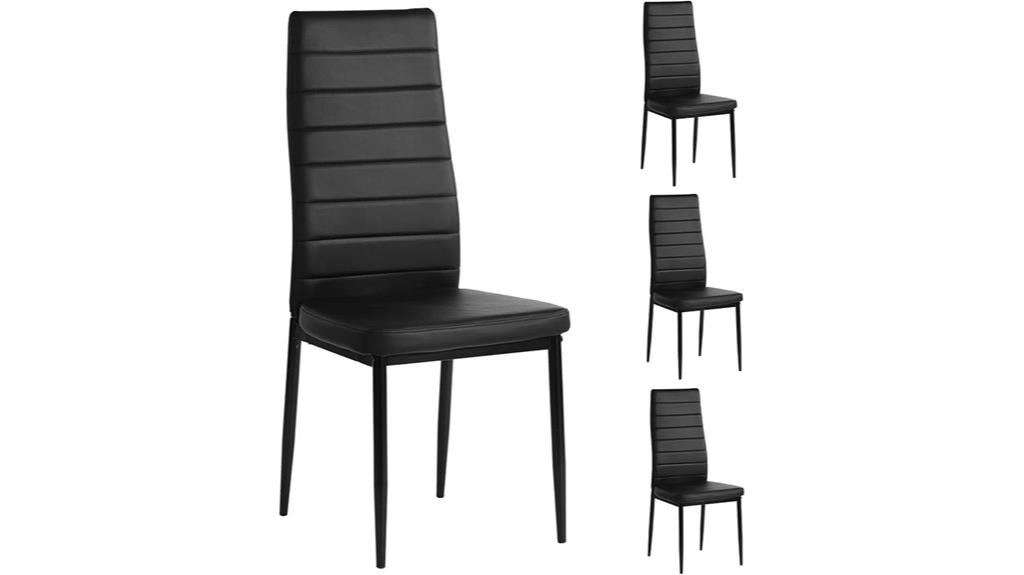 black leather dining chair
