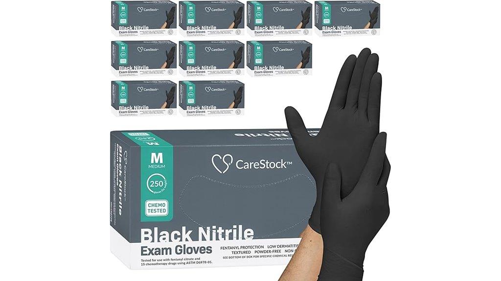 black nitrile medical gloves
