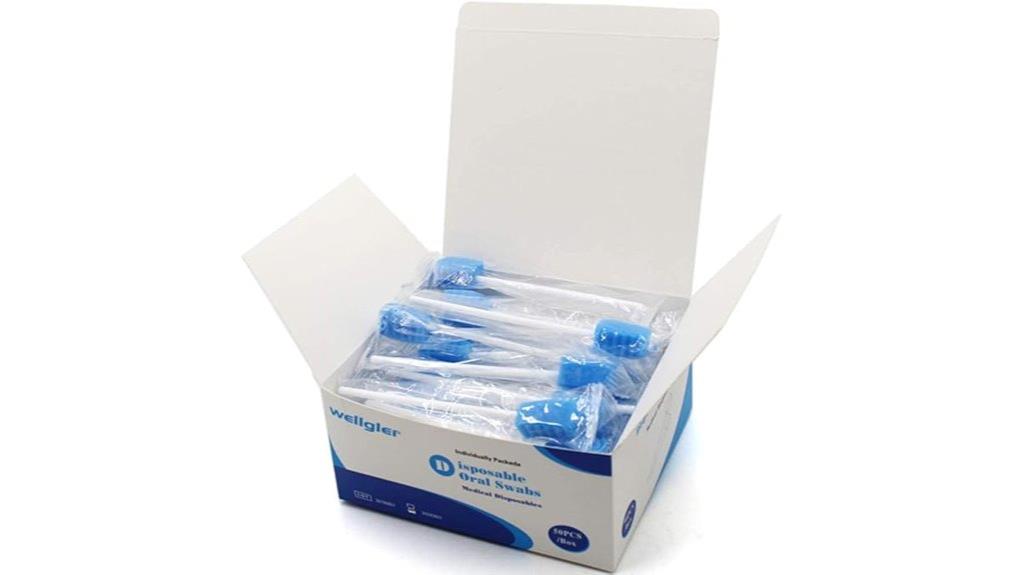 blue disposable mouth swabs
