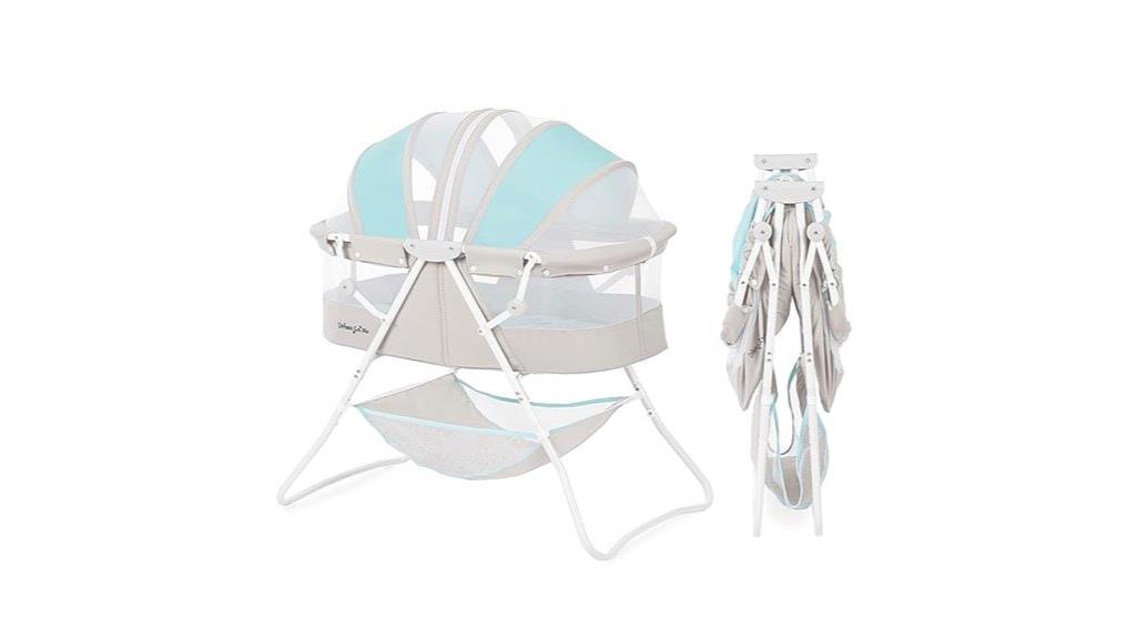 blue grey bassinet