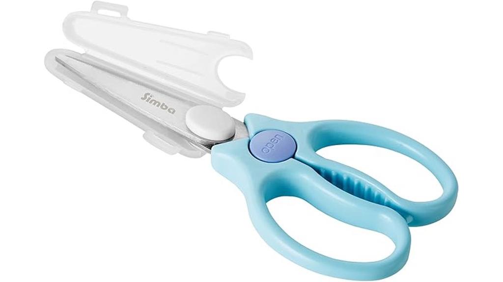 blue portable safety scissors