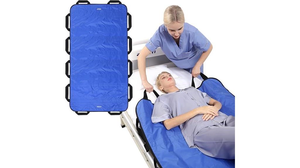 blue washable bed repositioning pad