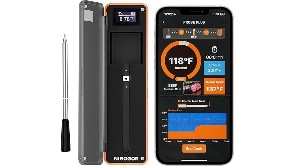 bluetooth enabled smart meat thermometer