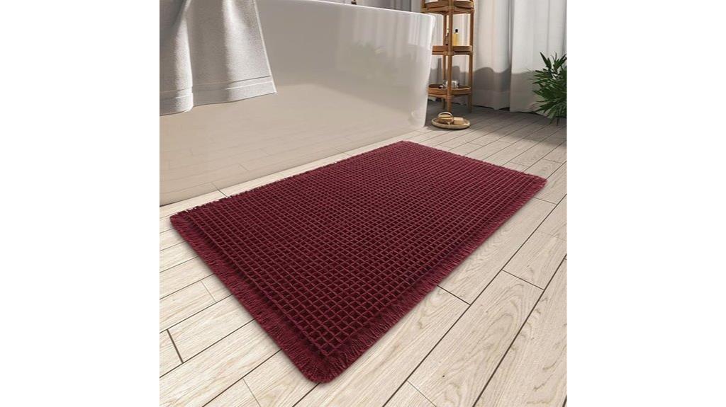 burgundy non slip waffle mat