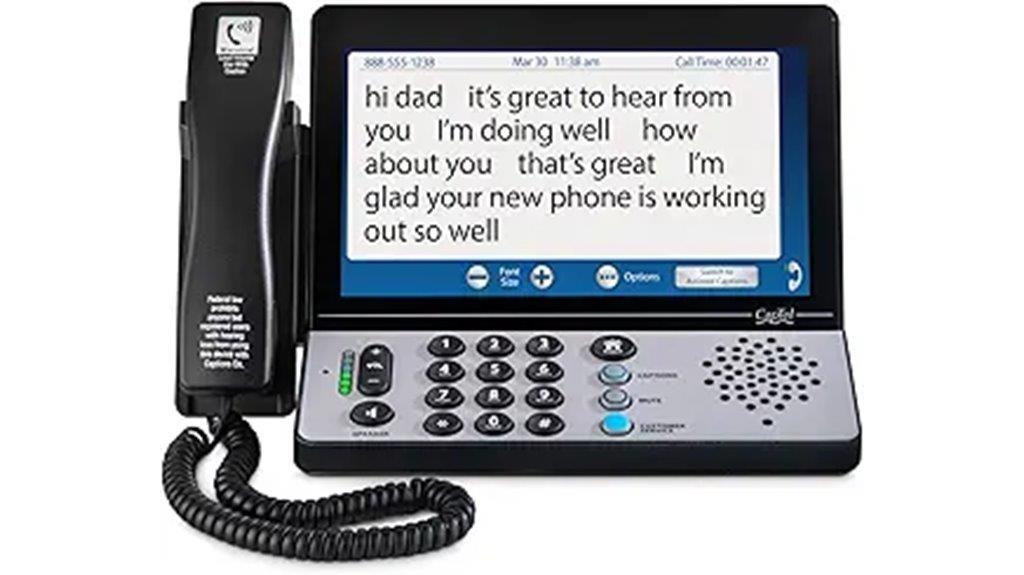 captioned phone with hearing assistance