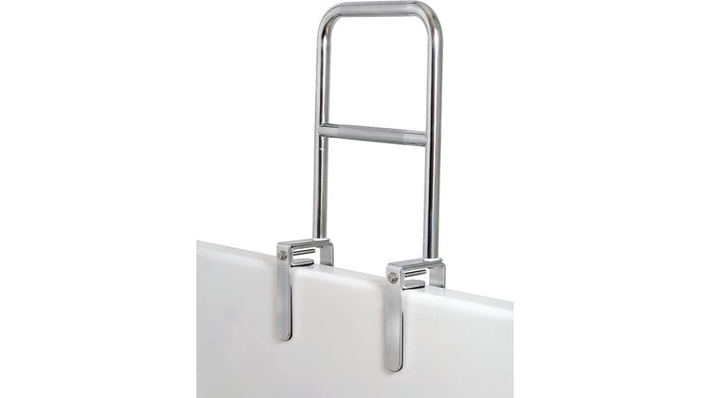 chrome finish bathtub rail