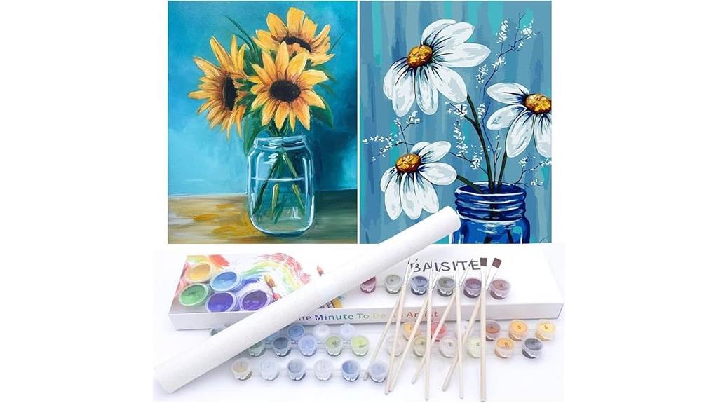 colorful daisy sunflower paints