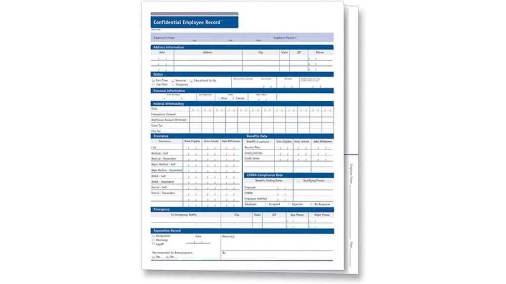 confidential employee records pack