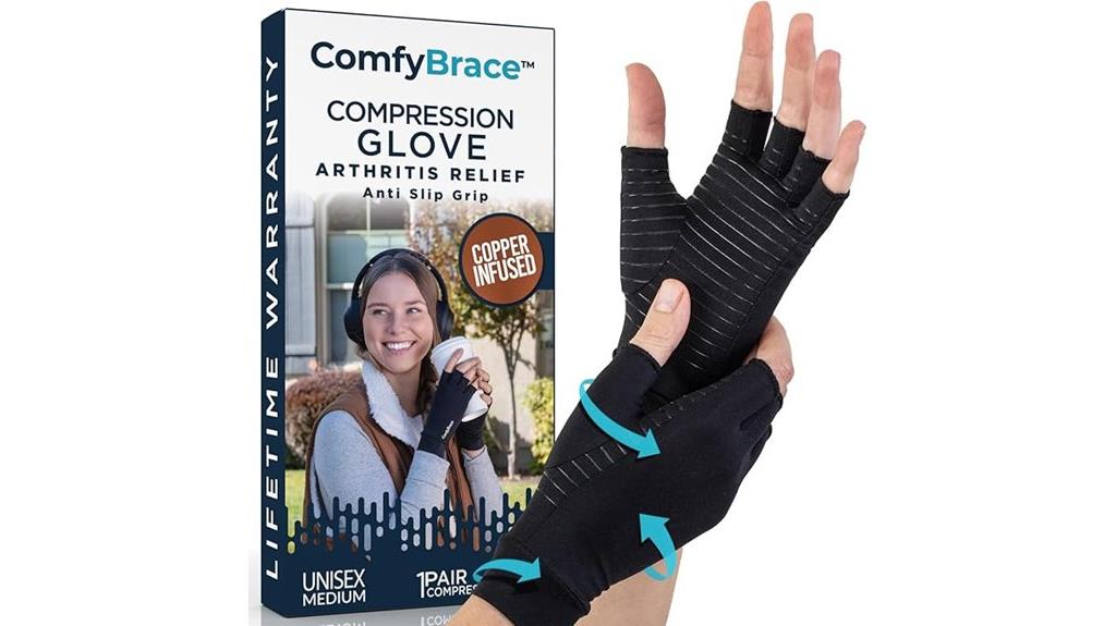 copper infused arthritis hand gloves