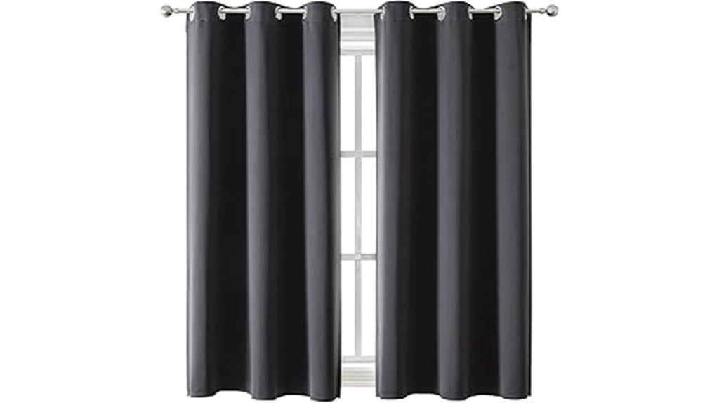 dark grey bedroom curtains