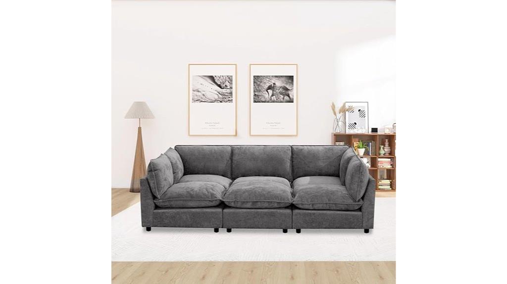 deep grey modular sofa