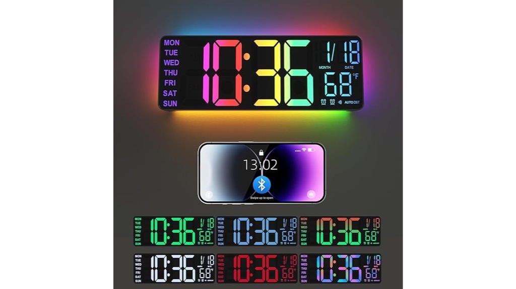 digital clock with night light