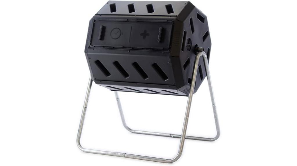 dual chamber tumbling compost bin