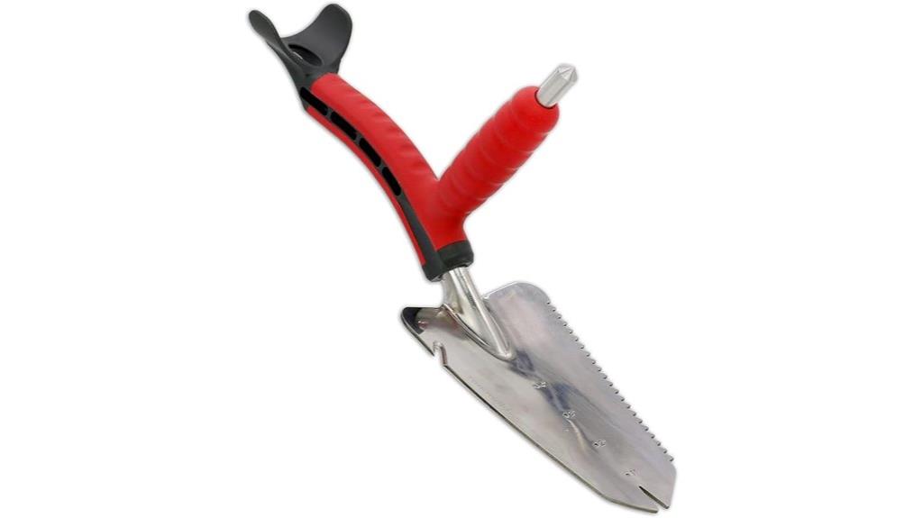dual grip garden hand trowel