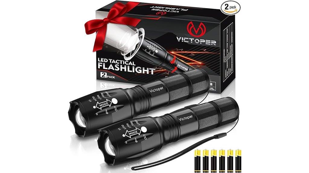 dual waterproof tactical flashlights