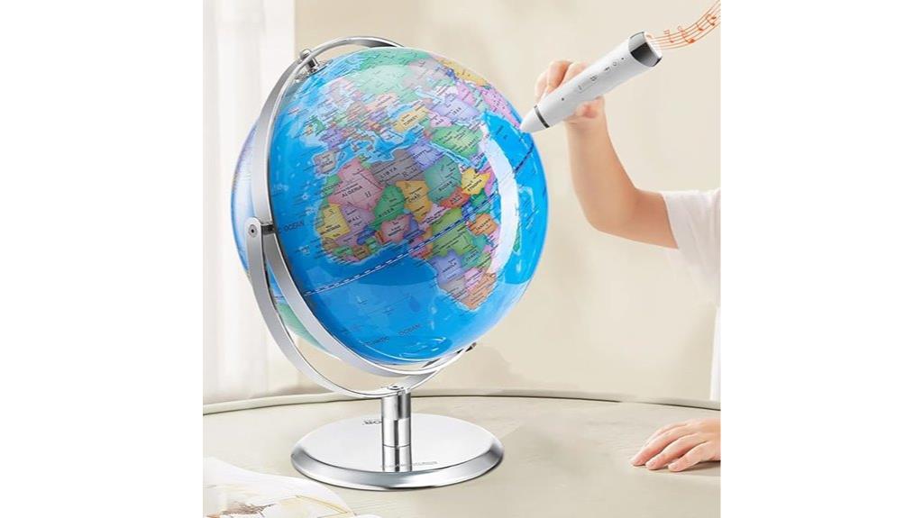 educational globe with talking pen