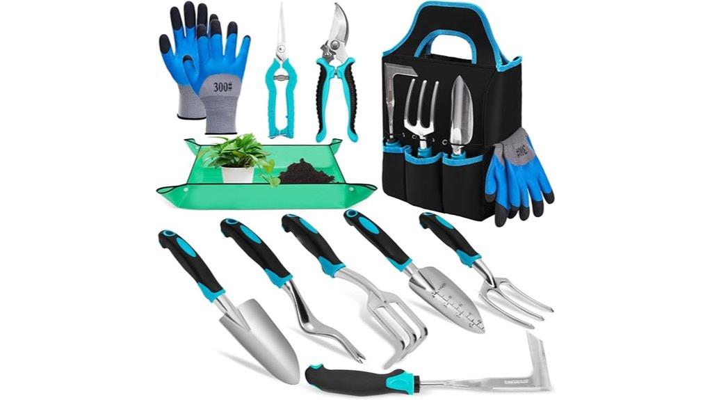 eight piece stainless steel garden tools
