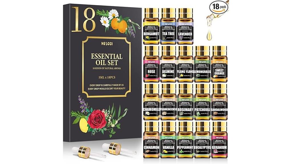 eighteen 5ml essential oils