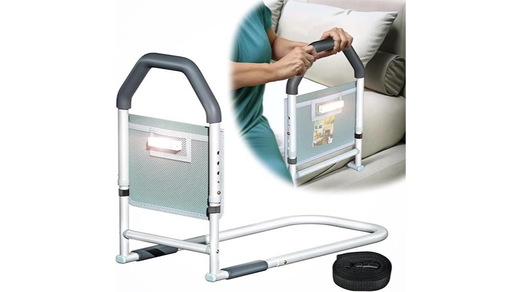 elderly bed rail with light