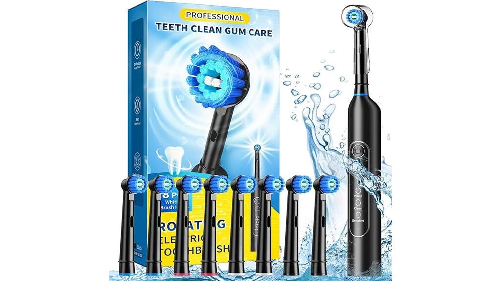 electric toothbrush with eight heads
