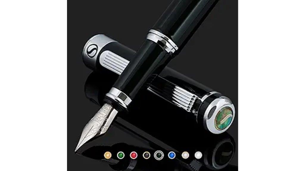 elegant black and green pen