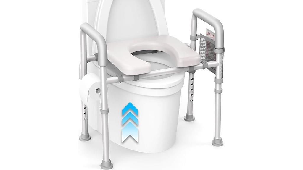 elevated toilet seat handles