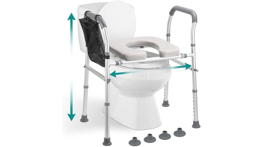 elevated toilet seat handles