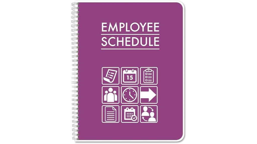employee schedule planning notebook